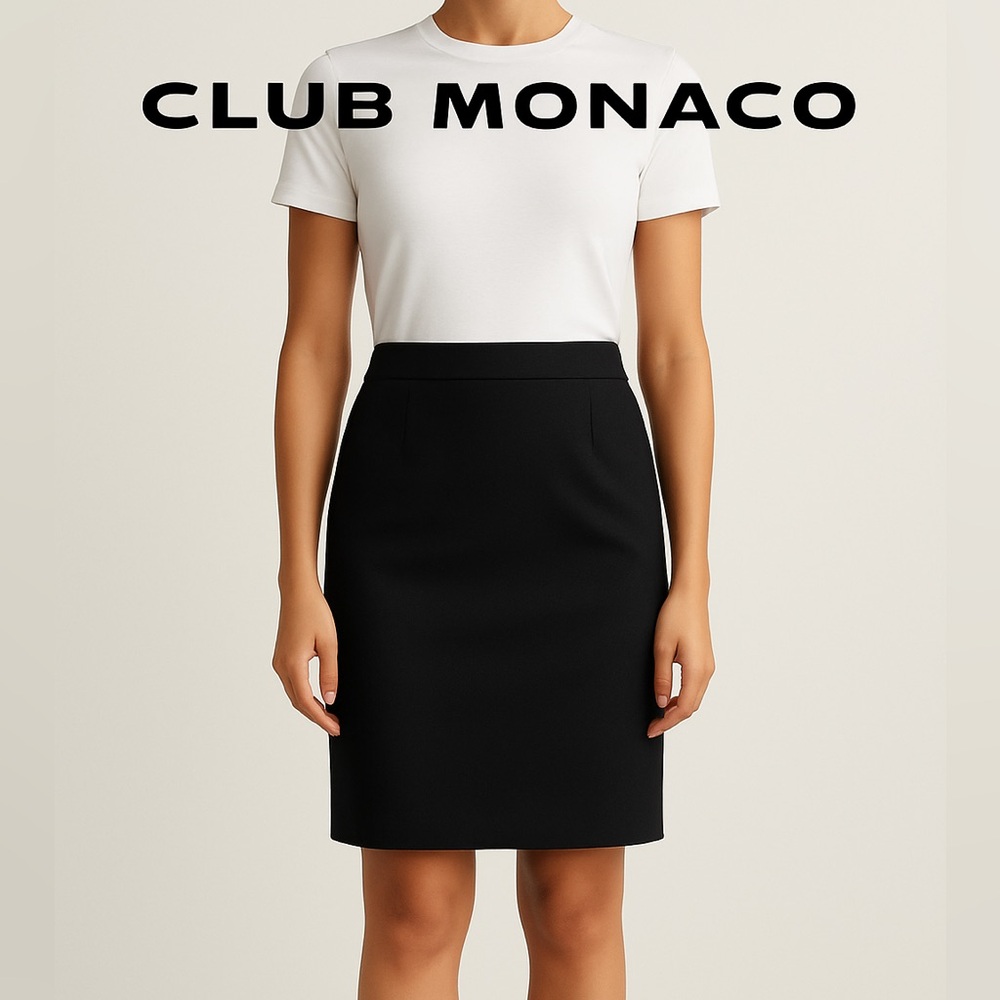 Club Monaco Wool Pencil Skirt – Black, Lined, Size 4